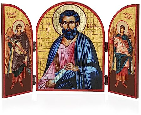 NKlaus Triptychon christliche Ikone Holz, 25x16cm Judas Thaddäus, 1 Stück | Apostel Judas Thaddäus; christlich