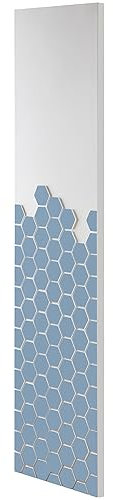 Radiateur électrique Hexagone - coloris bleu jean et blanc - 800 Watts - 180 x 40 cm vertical