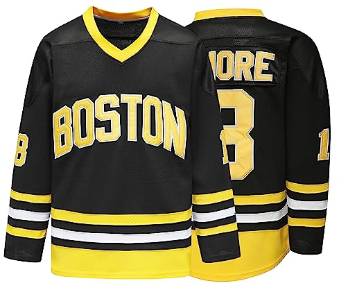 Boston Happy Gilmore #18 Adam Sandler 1996 Movie Eishockey-Trikot, genähte Buchstaben und Zahlen, S-XXXL, Schwarz, XL