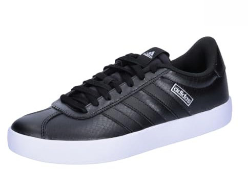 adidas Women's VL Court 3.0 Shoes, CORE Black/CORE Black/Silver MET, 8 UK
