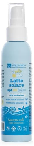 La Saponaria Latte Solare SPF 30 - Alta Protezione UVA/UVB Filtri Fisici - per Pelli Chiare, con Oli Nutrienti e Antiossidanti - 125ml