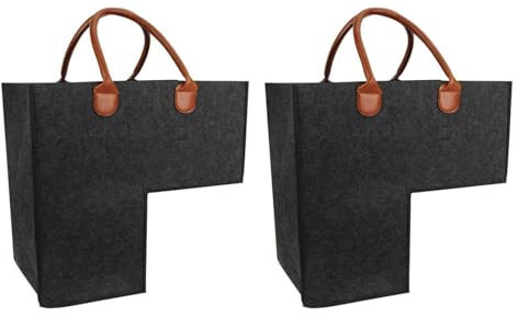 L-förmiger Treppenkorb | 2 Stück Faltbare Treppenkörbe Stufenkorb | Großer Treppenkörbe Organizer aus Filz mit Ledergriff | Keine Verformung Mehrzweck aufbewahrungskorb für Treppen