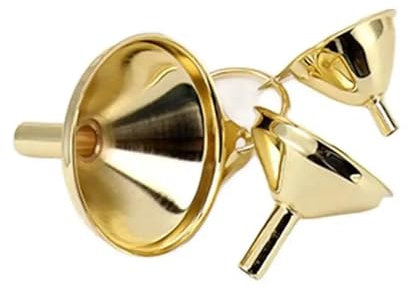 Set di imbuti in acciaio inossidabile dorato da 3 pezzi Set di metallo liquido for olio da cucina for conserve di utensili da cucina Cucina dorata