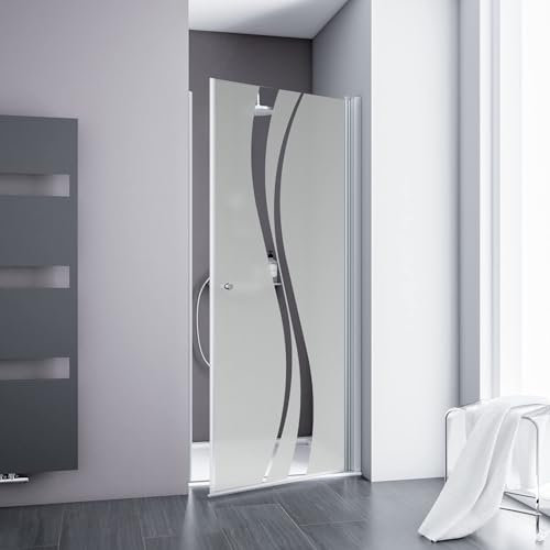 Schulte porte de douche pivotante 90 x 192 cm en niche, alu-argenté, mécanisme autolevant, montage gauche droite réversible, verre de sécurité 5 mm, réglage 87.8-90.4, largeur d'accès 79.5 cm