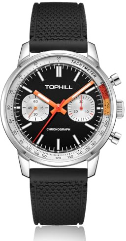 TOPHILL Relojes para hombre cronógrafo 40 mm, movimiento de gaviota 1963, pilotos de carreras, cronógrafo de cuerda manual, reloj mecánico ST1901, movimiento zafiro, luminoso