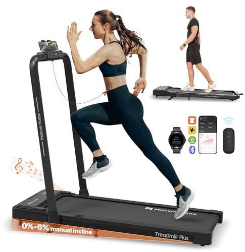 Mobvoi Home Tapis de Course Pliable 3 en 1 avec Tapis de Marche incliné à 6% 2,5 CV Compact Portable sous Le Bureau Machine de Course à Pied avec télécommande Affichage LED120 kg 12 km/h