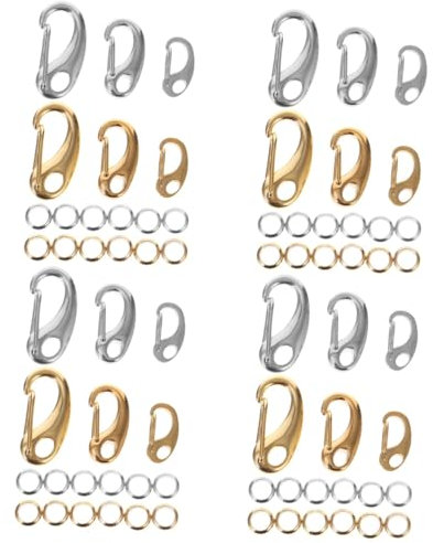 4 Sätze Hundeschnalle giteer safe bastel materialien silve Schlüsselanhängerringe selbstgemachter Karabinerverschluss tragbare Karabinerschnallen karabiner schnallen selber machen SHINEOFI