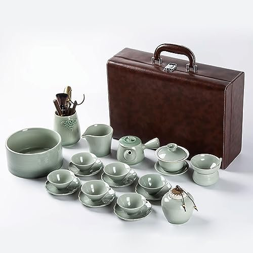 DDKYHU Set da tè Giapponese Set da tè Set da Tazza da tè Set da tè Kung Fu per la casa, Set da Regalo con Tazza da tè in Ceramica Giapponese Interessante