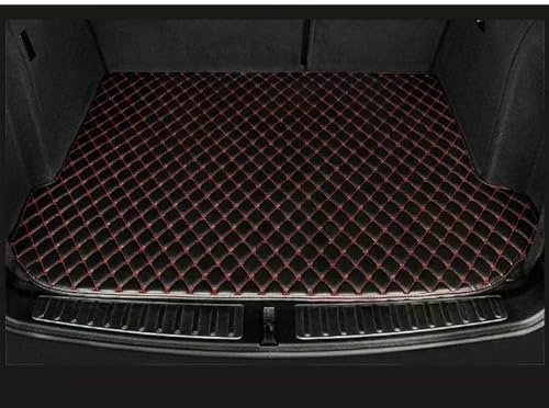 Auto schutzmatte Für Q7 2015 2014 2013 2012 2011 2010 2009 2008 2007 2006 5 Sitze Kofferraum Matte Cargo Liner Innen Zubehör Auto Teil Kofferraum Schutzmatten(Black with Red)