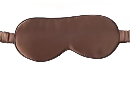 LOHAS Home Masque pour les yeux 100% naturel double face en soie de mûrier avec sangle en soie, café