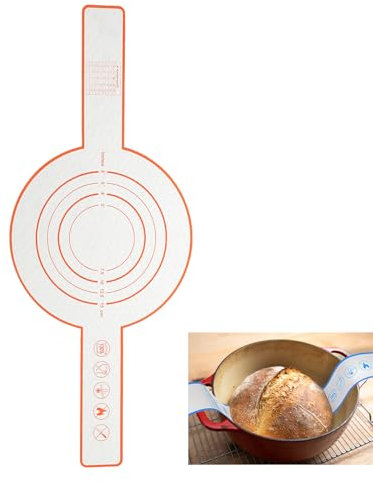 sourcing map Eslinga de silicona para horno, antiadherente, fácil de limpiar, forro de bandeja para hornear con asas largas, accesorios para hornear pan de masa madre, naranja