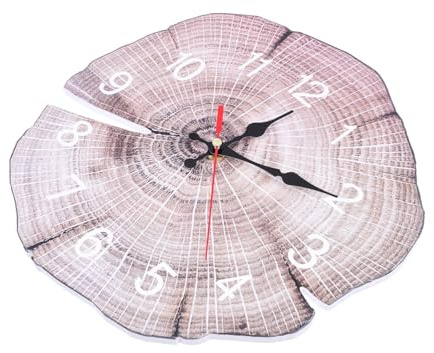 Alipis Orologio Da Parete in Legno Annuale - Orologio Da Parete Silenzioso Elegante Decorazione Da Appendere Per Il Soggiorno Per La Casa