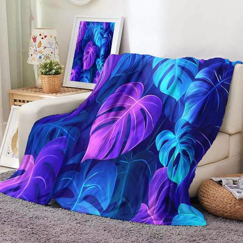 Morbida Coperta Per Fantasy, 100X130Cm Coperta Di Flanella, Soffice Morbida E Calda, Coperta Per Piante Luminose Monstera 3D, Grande Coperta Per Divano Per Adolescenti, Adulti