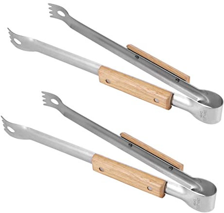 Holibanna 2piezas Pinzas Para Barbacoa Acero Inoxidable Clip Antideslizante Para Parrilla Pan y Pasteles Multiuso Seguras Para Cocina Interior y Exterior