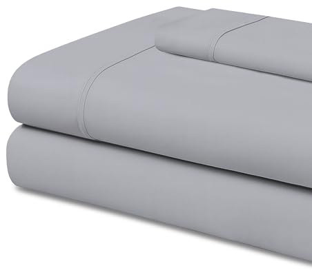 Easycosy Juego Sábanas 4 Piezas Bies Cama 90 Microfibra Gris Claro | Juego de cama con sábana encimera, bajera ajustable y 1 funda de almohada de microfibra suave y resistente.