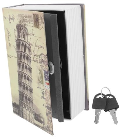 Mipcase Coffre-fort Secret Forme Serrure à Clé Pour Bijoux Boîte De Rangement Cachée Pour Documents Importants