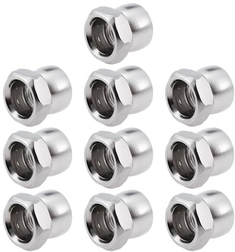 Briny River Lot de 10 écrous M6 en Acier Inoxydable Antivol Anti-torsion pour équipement Extérieur Lampadaires Caméras de Surveillance