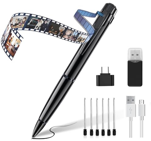 QZT Minicámara con Video y Fotos HD 1080P. Cámara de vigilancia portátil para oficinas, conferencias, aulas y hogares. Incluye un Adaptador OTG para Ver en el móvil y Usarla como Webcam