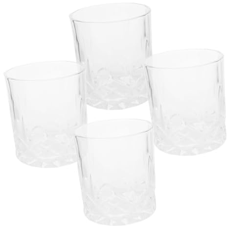 iplusmile 4 piezas Copas de Whisky de Vidrio Vasos Elegantes para Bebidas Frías Diseño Único y Decorativo para Hogar