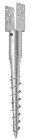 ADGO - Einschraubbodenhülse - Einschraub Bodenhülse Typ U - 100x720mm - Einschraubhülse, Pfostenträger für Zaun, Schaukel, Pergola - aus 2 mm dickem Blech, Verzinkt, Rostfrei - 1 Stück