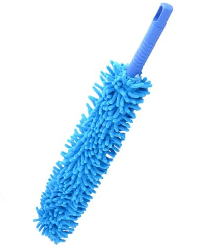 Yardenfun 2 Pcs Adjustable Bendable Microfiber Duster for Household and Car Cleaning Chenille Dusting Brush with Electrostatic Adsorption Flexible Cleaner for Hard to Reach Areas Blue