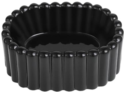 PawwJoy Vassoio portaoggetti in ceramica per gioielli, portachiavi, 20 x 13 x 8,5 cm, per ingresso, camera da letto, vanità, decorazione da tavolo, colore nero