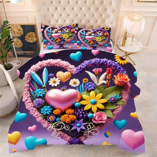 ZZXHG Couette 3D | Ballons ColoréS, Confort & Élégance, Thème Varié, Lavable | Parfaite pour Grand Lit, Design Unique, 200x200 cm avec 2 Taies Incluses