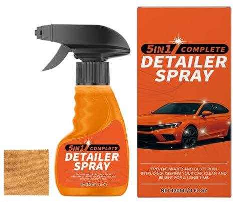 Spray Detergente Rapido | Spray Pulitore Auto - 120ml con Micofibra per Proteggere Carrozzerie e Superfici Interne con Finitura Brillante e Durevole