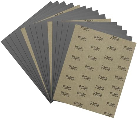 Kozelo 15Pcs Sand Papers 9x11In 3000 Grit Sandpaper Sheets Silicon Carbide | Sanding Paper for Metal Auto Wood Polishing and Scratches Removing