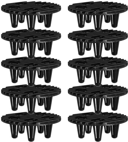 Didiseaon 12Pcs Round 10Cm Plant Pot Risers Plastic Flower Pot Feet Inserts for Indoor Outdoor Planter Support, Drainage Cushion to Prevent Root Rot and Protect Floors