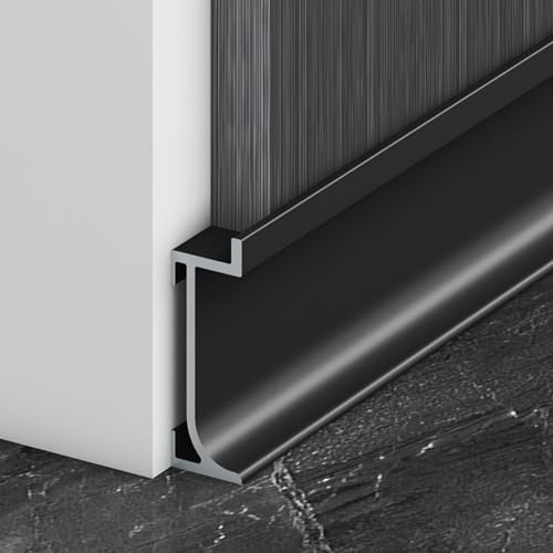 Coayuou Cache-plinthe en Aluminium 125 Cm* 2 Pièces Profil De Finition De Plinthe, Protection Murale Bordure De Sol pour Revêtements Stratifiés, Usage Maison Et Bureau(3cm)
