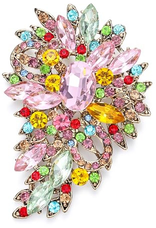 EVER FAITH Damen Marquise Österreichische Kristall Hochzeit Blume Blatt Bouquet Brosche
