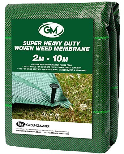 GroundMaster 125gsm Super Heavy Duty Weed Control Fabric - Extra Strong Garden Driveway Green Cover Membrane (2m x 10m)