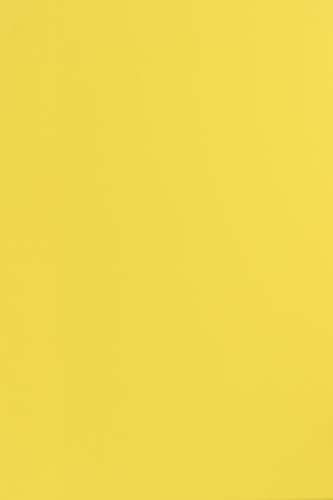 25 ark gul tonkartong DIN A4 210 x 297 mm, 210 g, Sirio Color limone, perfekt för bröllop, födelsedag, jul, inbjudningar, diplom, visitkort, scrapbooking, hantverk och dekoration