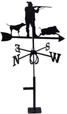 Outils et Nature Girouette Chasseur Grand Modèle + Support Universel