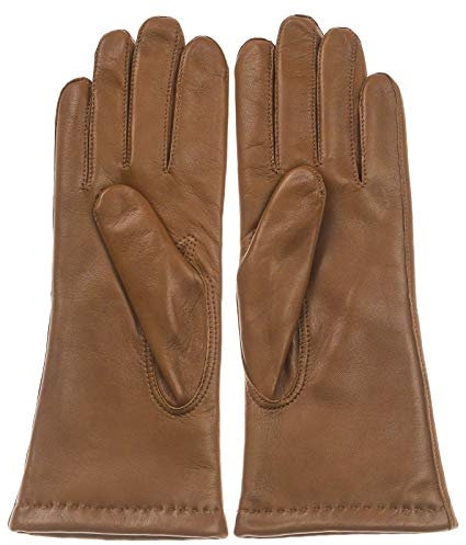 Sterkowski Rita Lammfell Nappa Leder Handschuhe 19 cm Cognac