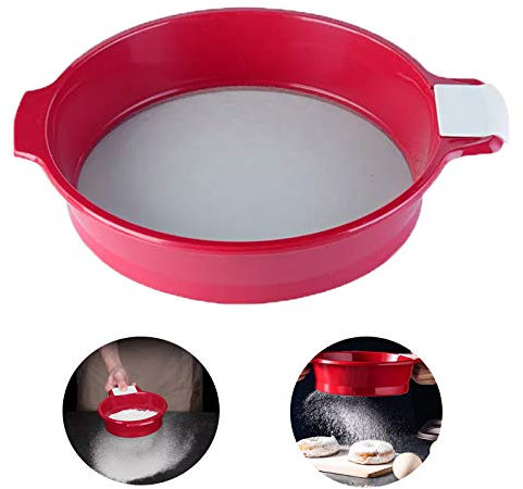 YKSVTNMU Haushaltssieb Mehlsieb Klein Sieb Mehlsieb Fein Sieb Mehl Feinmaschiges Sieb Feinem Meshsieb Kitchen Fine Mesh Sieb Fein Kunststoff Mehlsieb für Lebensmittel Tee Zucker Kaffee Mehlsieb