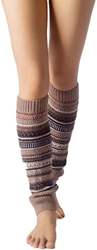iB-iP Damen Balletttänzer Warme Aerobic Stretch Beinwärmer, Größe: Einheitsgröße, Dunkelbeige