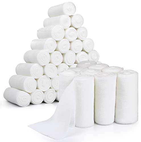 Conforming Bandage de gaze stretch - 3 x 4,1 yards - 36 rouleaux - Chaque rouleau est emballé individuellement - Compression légère - Sans latex - Multi flexible, respirant et extensible