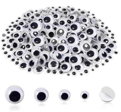 TOAOB 1230pcs Googly Eyes Self Adhesive Small Assorted Sizes 6mm to 12mm