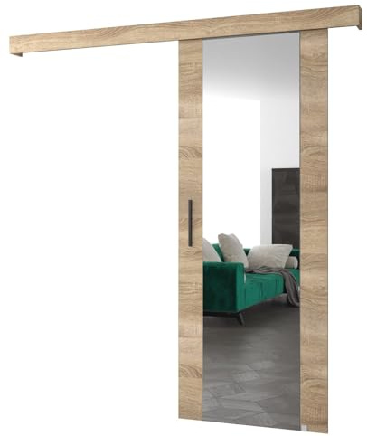Schiebetür Komplettset - Schiebetürsystem Salwador 2 - Schiebetüren - Trennwände - Raumteiler - Innentüren, Tür 90 x 204 cm - Schiebetür Schiene - Zimmertür mit Schiebetür Griff - Saloontür