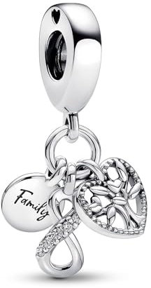 PANDORA Family Infinity Triple Charm-Anhänger aus Sterling Silber mit Zirkonia - Kompatibel mit PANDORA Moments Armbänder