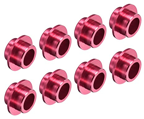 PATIKIL Inline ASSE Boccola Spaziatori, 8pz Cuscinetto Spaziatori Ruota Centro Alluminio per Pattini Rotelle, Rosso