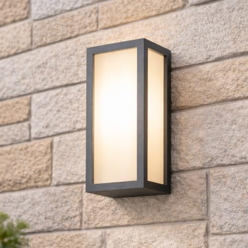 CGC Lighting Außen Wandleuchte Außenwandleuchte, Max 18W E27 Birne Terassenlampe Aluminiumguss Aussen Wandlampe Außenwandleuchten, IP54 wasserdicht Gartenbeleuchtung, schwarz