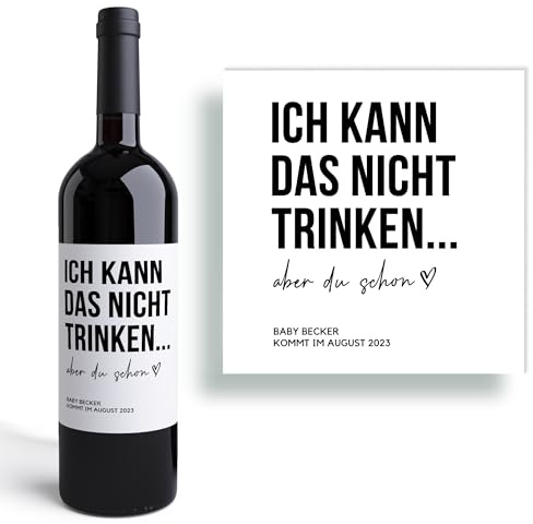 Babyankündigung I Personalisiertes Weinetikett I Baby I Schwangerschaft I Schwangerschaftsverkündung I Baby I Familie I Wein