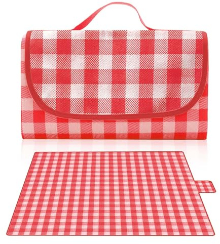 HW CASA Coperta Picnic Impermeabile, Tappeto Campeggio Pieghevole Leggero, Tovaglia Picnic 200 x 200 CM Coperta Da Picnic Coperta Da Campeggio