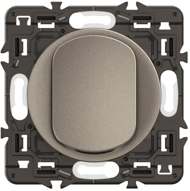 LEGRAND - Interrupteur/Va-et-vient Céliane lumineux 10A - Design moderne - A équiper d'une plaque - Titanium