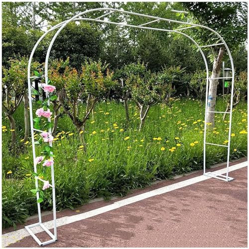 Rosenbogen aus Metall Gartenbogen für Kletterpflanzen Rosen Rankgitter Rosenhilfe mit Sockel Torbogen Garten für Hinterhof Rasen Terrasse Hochzeit