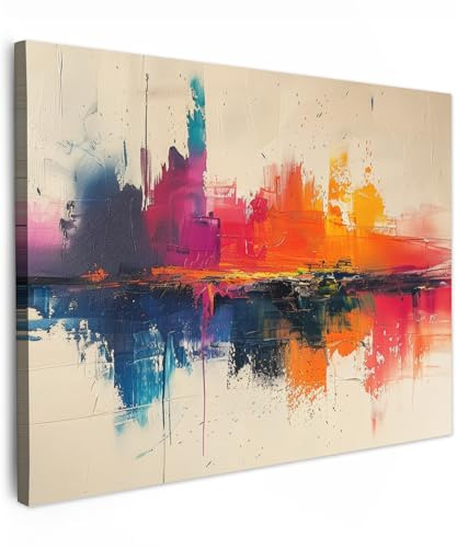 MuchoWow© Bilder Wohnzimmer Deko Moderne Wandbild Kunstdruck auf Leinwand | 80x60 cm - Bild Schlafzimmer über Bett Room Decor Geschenke Aquarell - Kunst - Modern