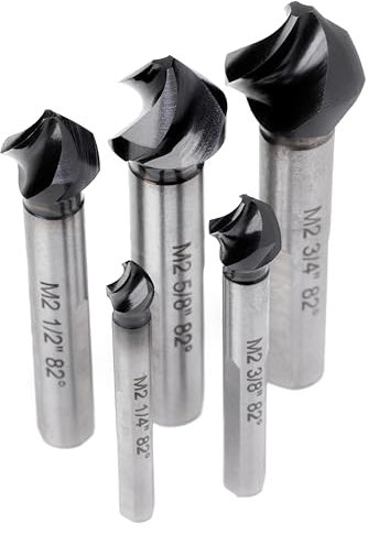Jerax tools External Chamfering Tool-Set-5PCS(1/4,3/8,1/2,5/8,3/4) Tungsten Carbide Deburring Chamfer Tool Drill Bit